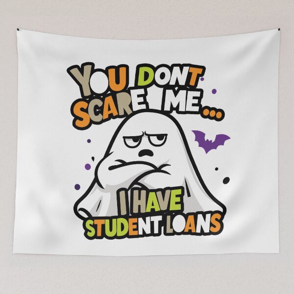 Item preview, Funny Ghost Student Loans Scarier Than Monsters Halloween designed and sold by CERO9.
