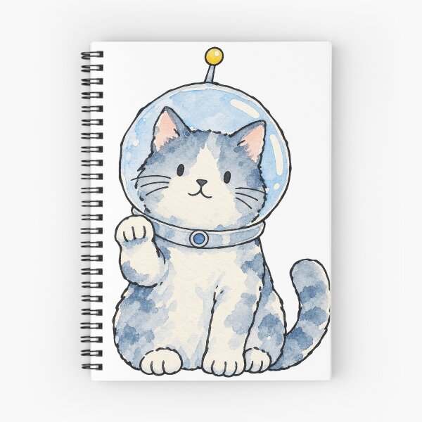 Item preview, Space Cat in a Bubble Helmet Blue Watercolor designed and sold by Jessie's Palette.