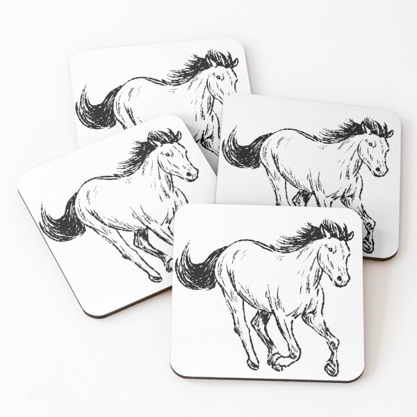 Item preview, Horse running black and white designed and sold by Boy and Belugee.