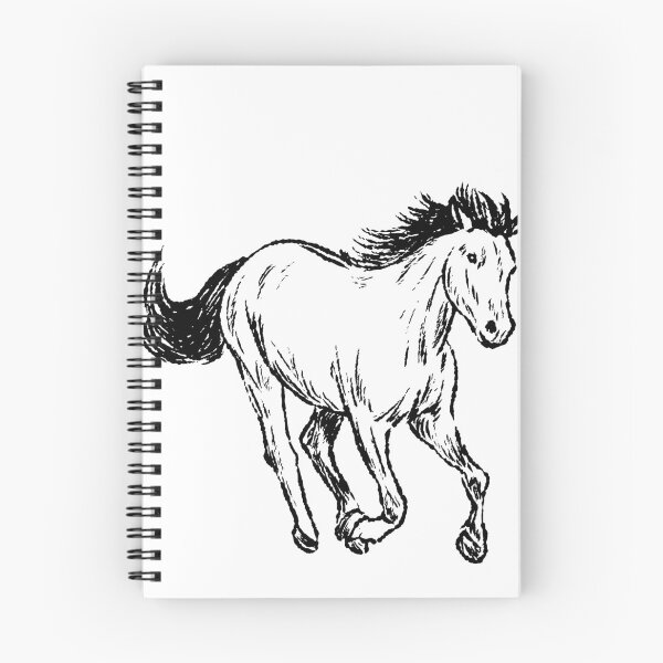 Item preview, Horse running black and white designed and sold by Boy and Belugee Studio.