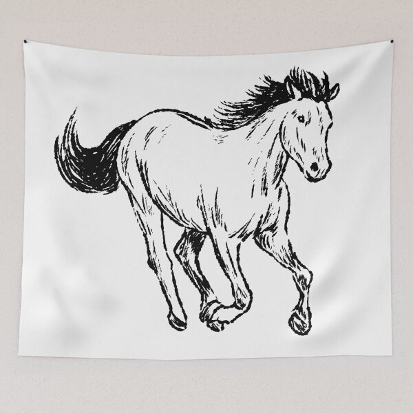 Item preview, Horse running black and white designed and sold by Boy and Belugee.