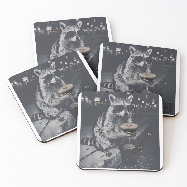 Item preview, Raccoon Funny Drinking Espresso Martinis Animal Meme Coffee  designed and sold by Setaraxia.