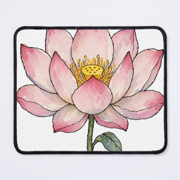 Item preview, Pink Lotus Flower in Full Bloom Watercolor designed and sold by Jessie's Palette.