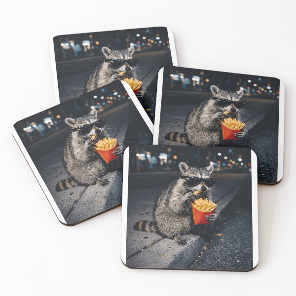 Item preview, Cute Raccoon Eating French Fries Meme Trash Panda Funny designed and sold by Setaraxia.