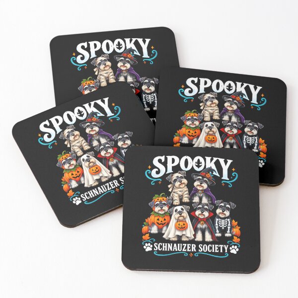 Item preview, Cute Funny Spooky Schnauzer Society Boo Skeleton Dog Ghosts designed and sold by OddityVault.
