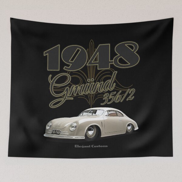 Item preview, 1948 356/2 Gmünd Coupe Outlaw Chopped with text - Lowrider, Kustom, Hot Rod, Muscle Car designed and sold by Elegant Customs.