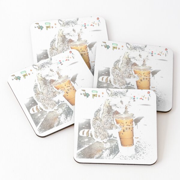 Item preview, Funny Raccoon Drinking iced Animal Meme Coffee Raccon cute  designed and sold by Setaraxia.