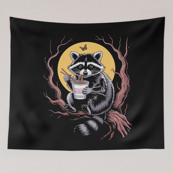 Item preview, Retro Raccoon Funny Cute Raccoon Animal Meme Foods designed and sold by Setaraxia.