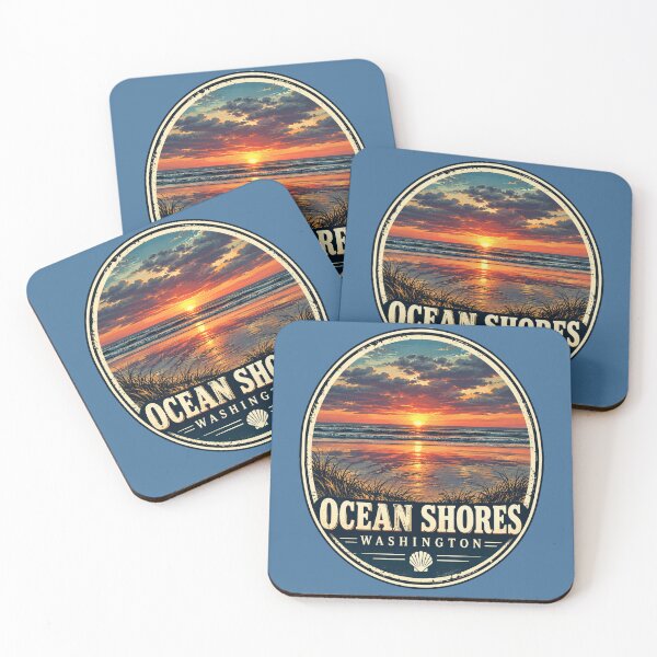 Item preview, Ocean Shores Sunset Waves – Vintage Washington Coast designed and sold by Swanny's Custom T-shirt and Gift Designs.