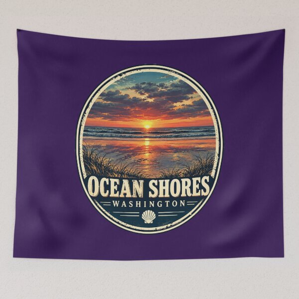 Item preview, Ocean Shores Sunset Waves – Vintage Washington Coast designed and sold by Swanny's Custom T-shirt and Gift Designs.
