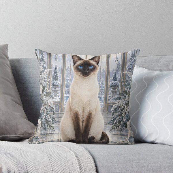 Item preview, Elegant Winter Siamese Cat in an Art Deco Conservatory designed and sold by Jaani-T.