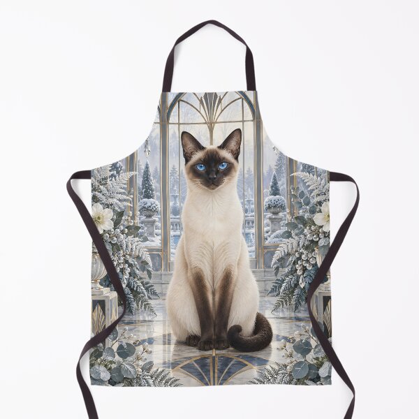 Item preview, Elegant Winter Siamese Cat in an Art Deco Conservatory designed and sold by Jaani-T.
