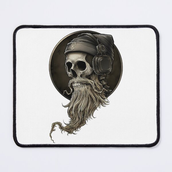 Item preview, Viking Vintage Skull Beard With Headphone designed and sold by Enchans.