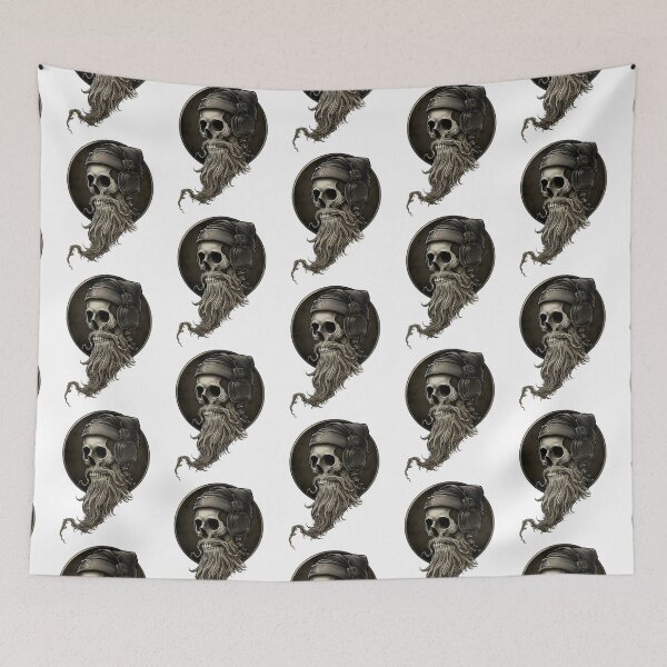 Item preview, Viking Vintage Skull Beard With Headphone designed and sold by Enchans.