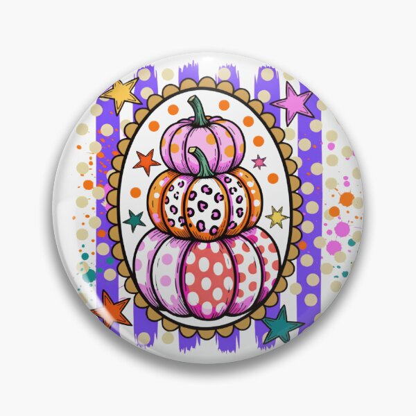 Item preview, Pastel Patterned Pumpkin Stack Colorful Polka Dot Leopard Fall Gift designed and sold by Zizo-DR44.