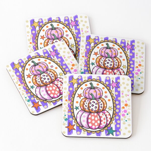 Item preview, Pastel Patterned Pumpkin Stack Colorful Polka Dot Leopard Fall Gift designed and sold by Zizo-DR44.