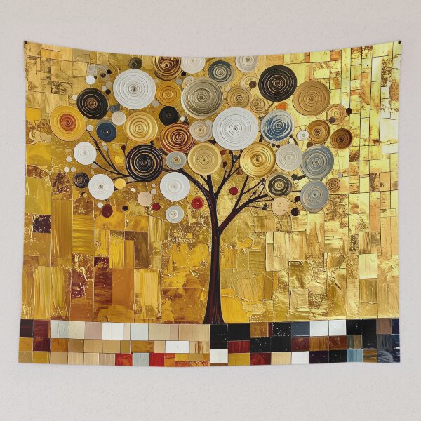 Item preview, Ornate Gold Leaf and Mosaic Circle Tree designed and sold by Vicky Brago-Mitchell®.