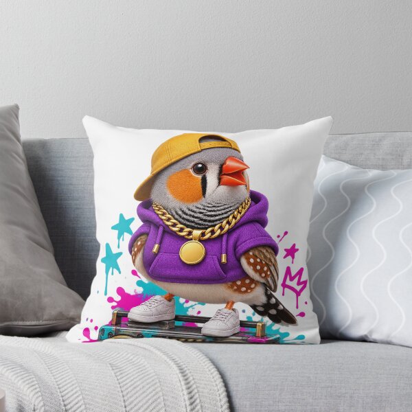 Item preview, Hip-Hop Zebra Finch on a Retro Boombox designed and sold by Ooops Radio x Everbloom.