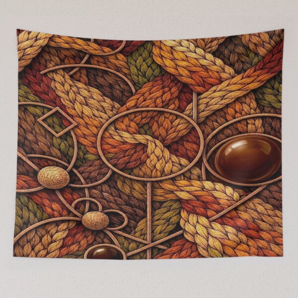 Item preview, Warm Amber Braided Textile & Geometric Art designed and sold by KingsArtworx 2.