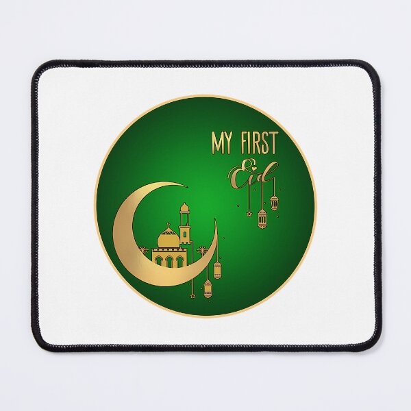 Item preview, My First Eid - Gold And Green Short Sleeve designed and sold by merchwemam.