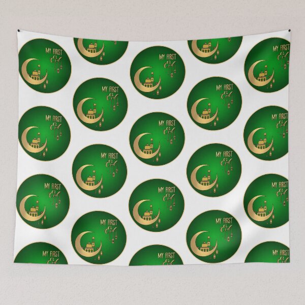 Item preview, My First Eid -  Gold And Green Short Sleeve designed and sold by merchwemam.
