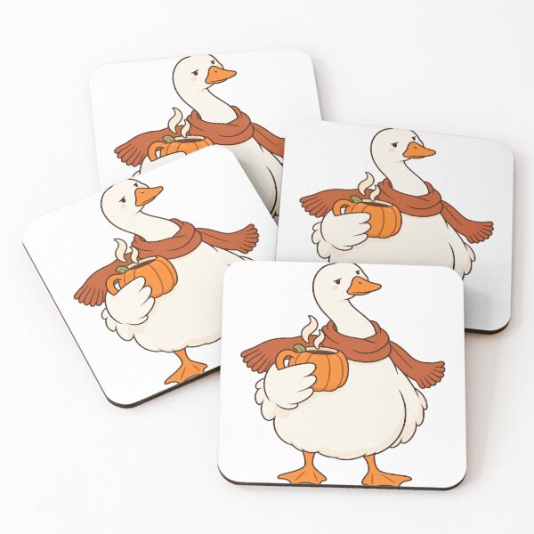 Item preview, Cozy Goose Holding a Pumpkin Coffee Mug designed and sold by H.M. Bright Design.