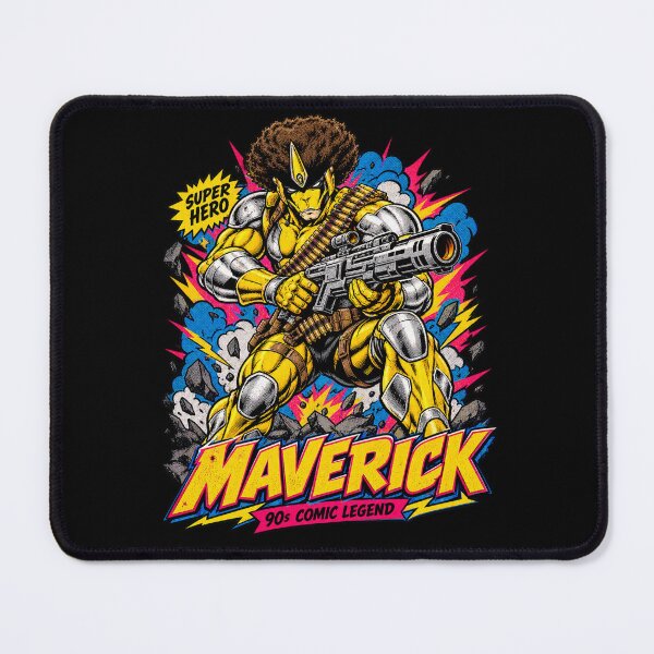 Item preview, Retro Comic Book Superhero Maverick Cyborg Soldier designed and sold by ZayCreates.