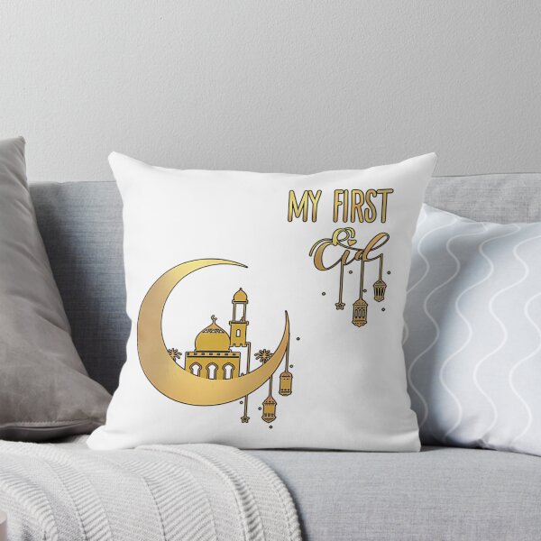Item preview, My First Eid - Gold And Black Background Short Sleeve designed and sold by merchwemam.