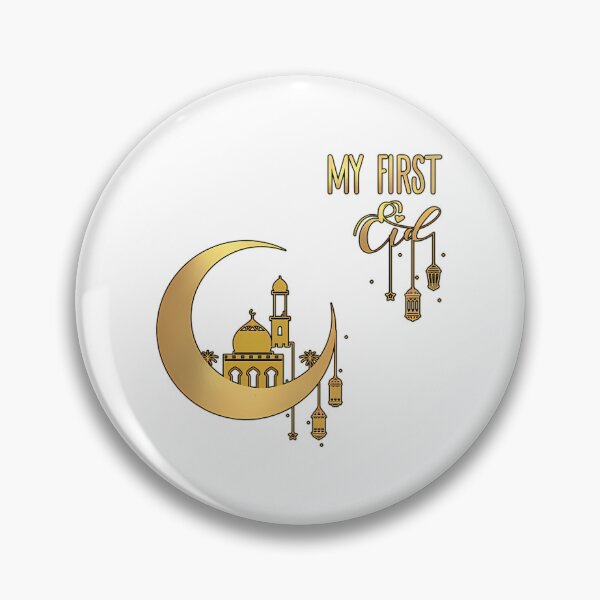 Item preview, My First Eid - Gold And Black Background Short Sleeve designed and sold by merchwemam.