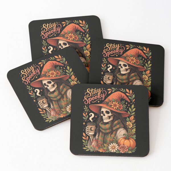 Item preview, Stay Spooky Skeleton Witch Coffee Lover Cottagecore Fall Halloween Gift designed and sold by Zizo-DR44.