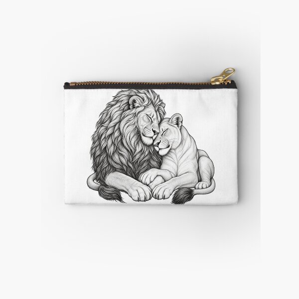 Item preview, Loving Lions Couple Pencil Sketch Art designed and sold by Nicha Studio.