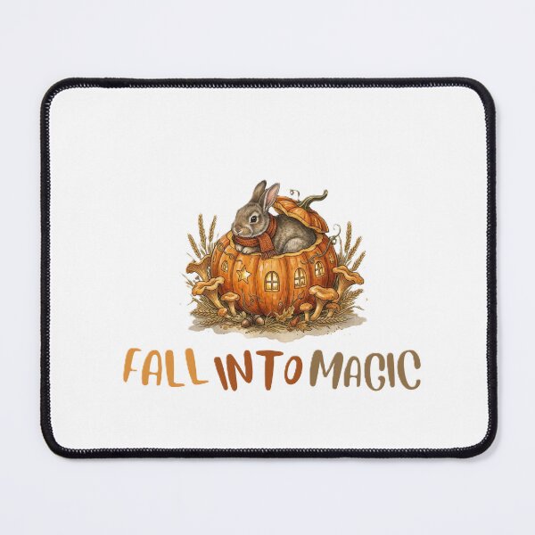 Item preview, FALL INTO MAGIC with a rabbit in his pumpkin house. designed and sold by ZANU creativity.