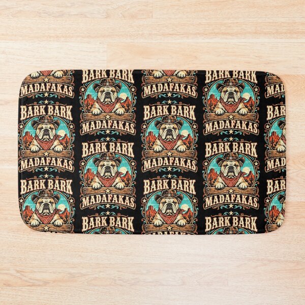 Item preview, Bark Bark Madafakas Western Cowboy Bulldog designed and sold by OddityVault.