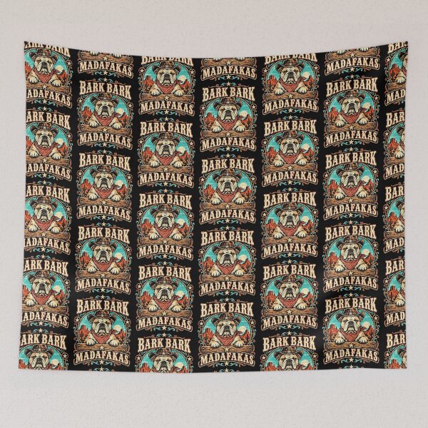 Item preview, Bark Bark Madafakas Western Cowboy Bulldog designed and sold by OddityVault.