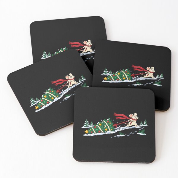 Item preview, Christmas Mouse Pulling Tree | Cute Winter Holiday designed and sold by MrDev.
