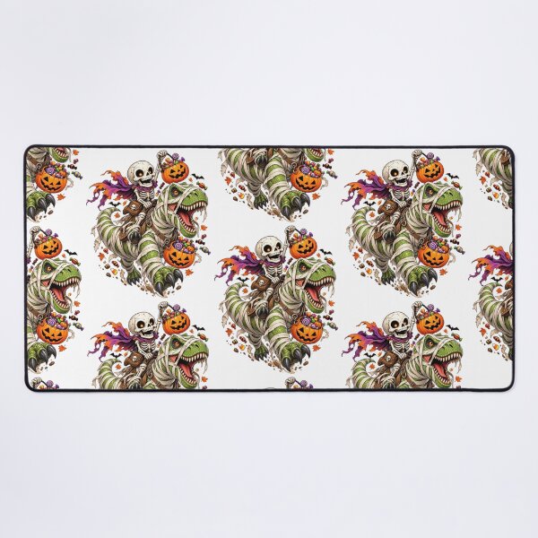 Item preview, Cute Halloween Skeleton Riding Mummy TRex Dinosaur Trick Or Treat Design designed and sold by TheHellIWontSh.