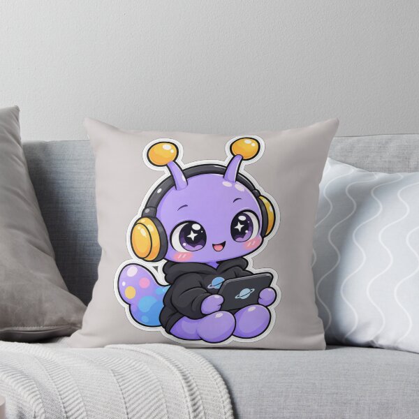 Item preview, Cute Alien Gamer Kawaii Headphones Graphic designed and sold by NovaToons.