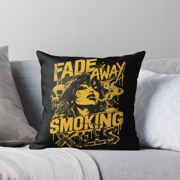 Item preview, Fade Away Smoking Kills Vintage Grunge Punk Skull Girl Design designed and sold by TheHellIWontSh.