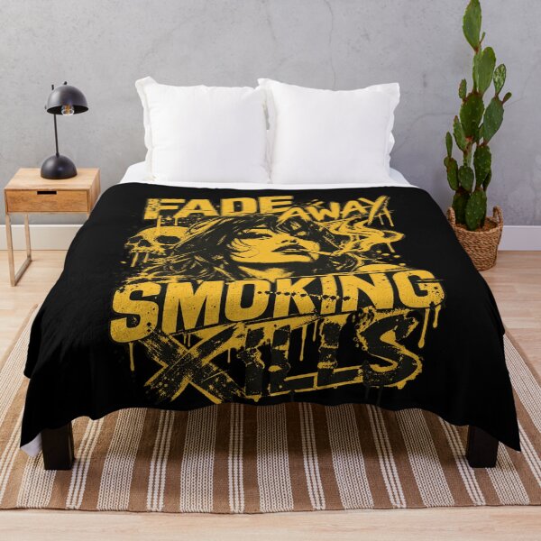 Item preview, Fade Away Smoking Kills Vintage Grunge Punk Skull Girl Design designed and sold by TheHellIWontSh.