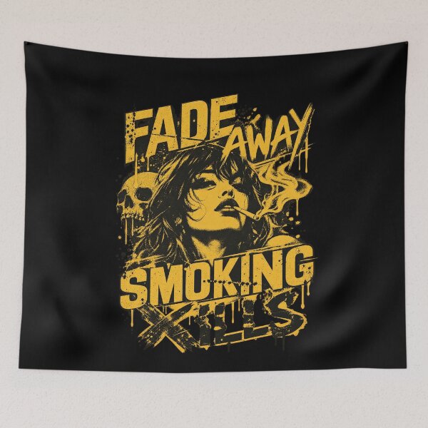 Item preview, Fade Away Smoking Kills Vintage Grunge Punk Skull Girl Design designed and sold by TheHellIWontSh.