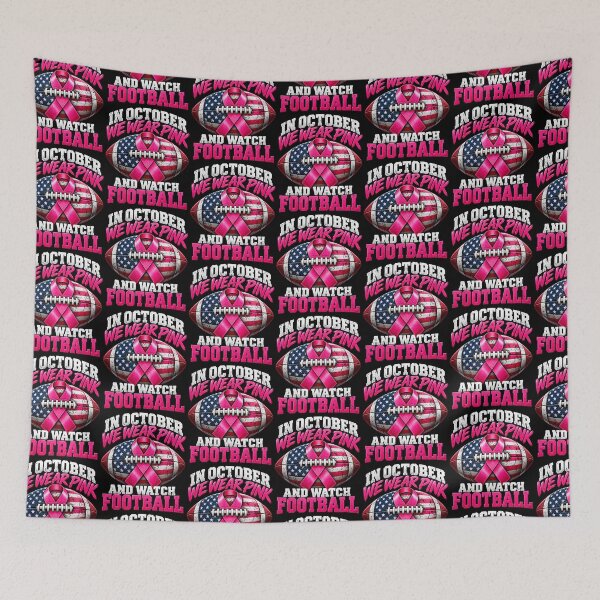 Item preview, In October We Wear Pink And Watch Football Usa Breast Cancer designed and sold by OddityVault.