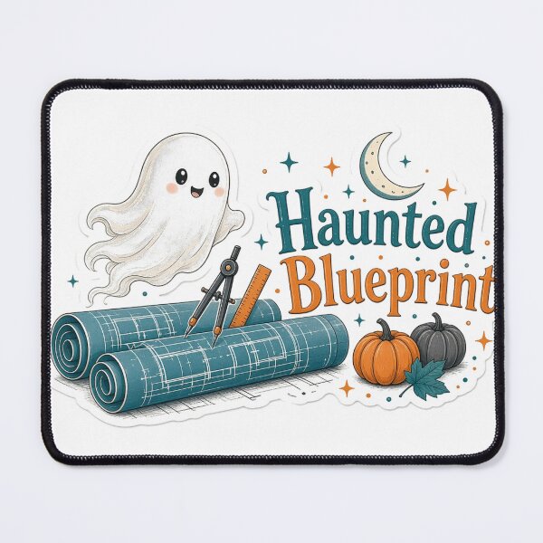 Item preview, Halloween Architect Sticker — Haunted Blueprint designed and sold by Soft Merch.