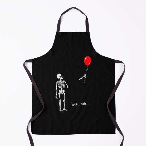 Item preview, Well Shit Funny Skeleton Chasing Pumpkin Balloon Halloween designed and sold by CherubsStudios.