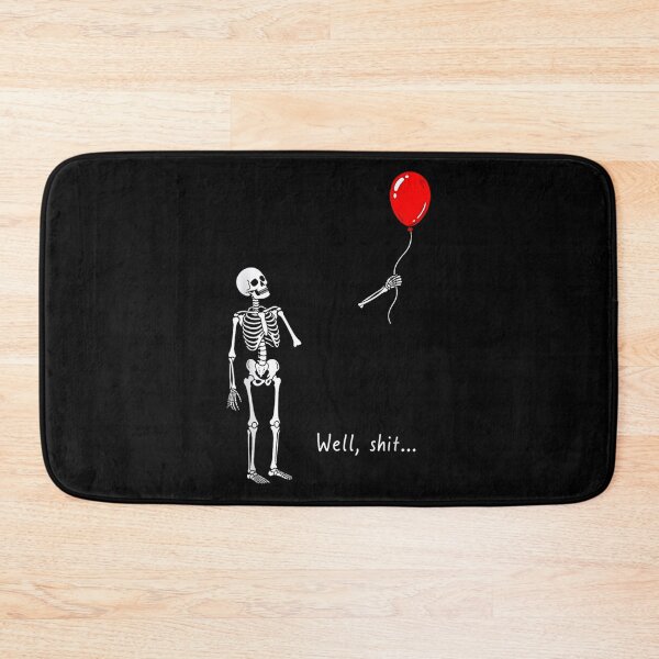 Item preview, Well Shit Funny Skeleton Chasing Pumpkin Balloon Halloween designed and sold by CherubsStudios.