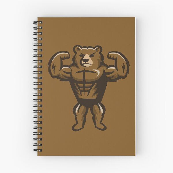 Item preview, Strong Bodybuilder Bear Gym Mascot designed and sold by JOHNITEES.