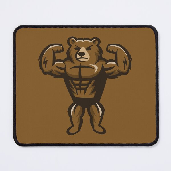Item preview, Strong Bodybuilder Bear Gym Mascot designed and sold by JOHNITEES.