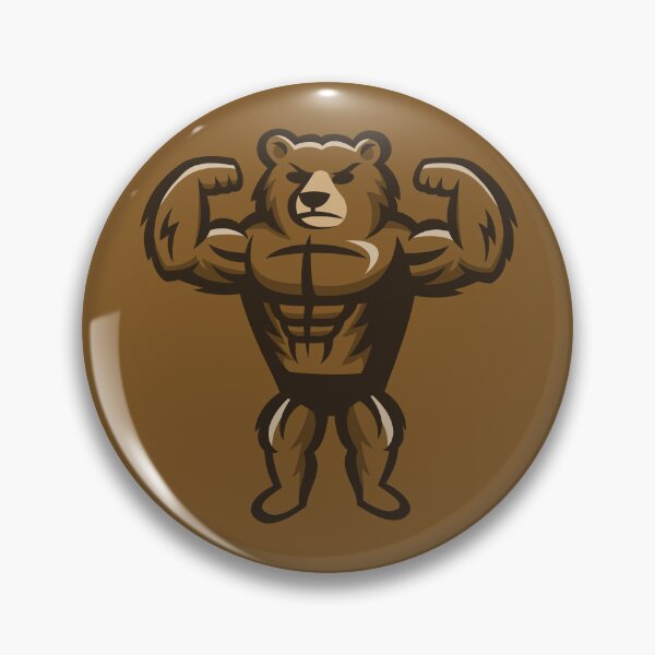 Item preview, Strong Bodybuilder Bear Gym Mascot designed and sold by JOHNITEES.
