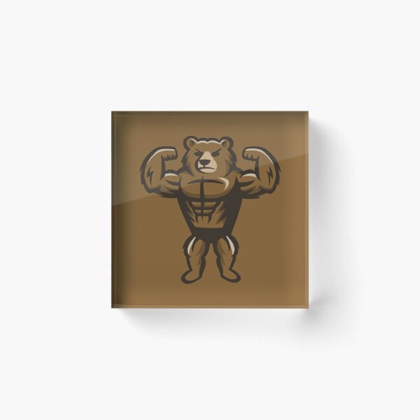 Item preview, Strong Bodybuilder Bear Gym Mascot designed and sold by JOHNITEES.
