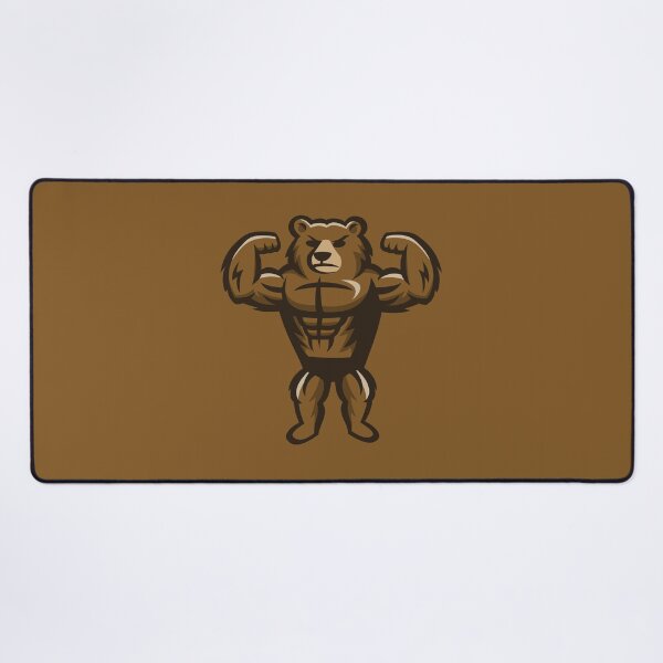 Item preview, Strong Bodybuilder Bear Gym Mascot designed and sold by JOHNITEES.