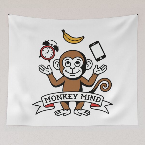 Item preview, Monkey Mind Tattoo Flash: Juggling Every Distraction designed and sold by Osmose-Studio.
